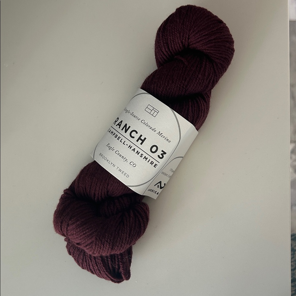 Brooklyn Tweed Ranch 03 Deep Plum Yarn Skein